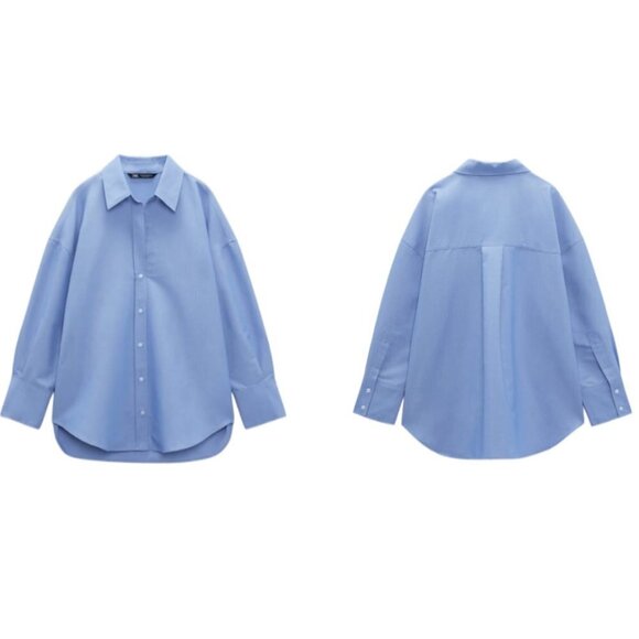 ZARA OXFORD SHIRT BLUE | 8424/327 - Picture 1 of 2